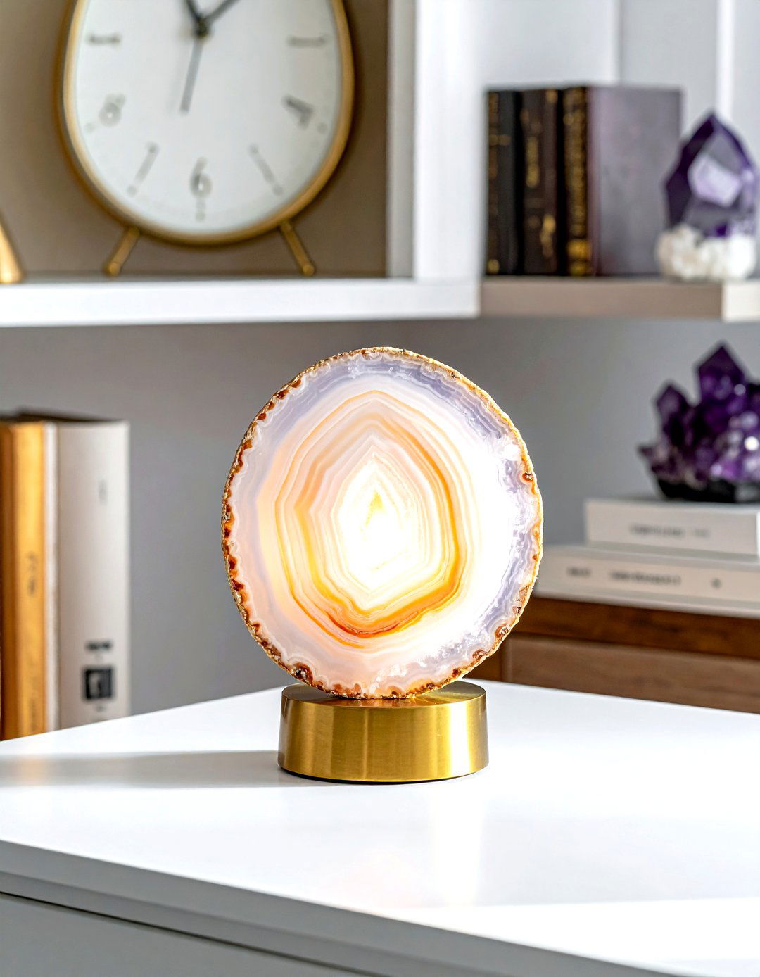Agate Slice Lamp - 30 accent lamp ideas