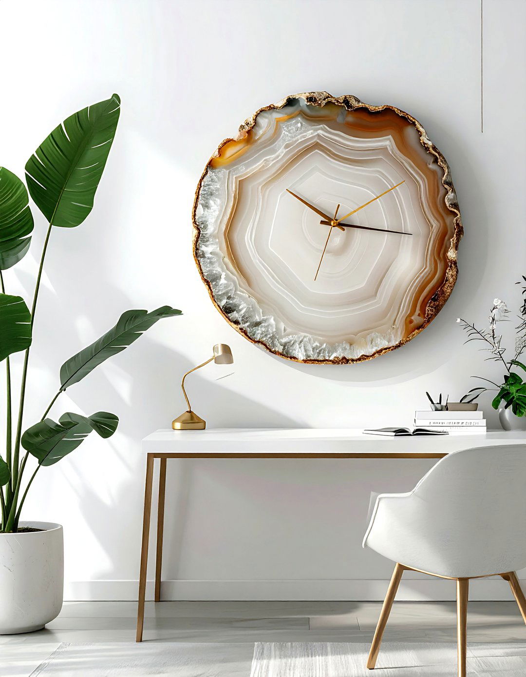 Agate Wall Clock - 30 geode decor ideas