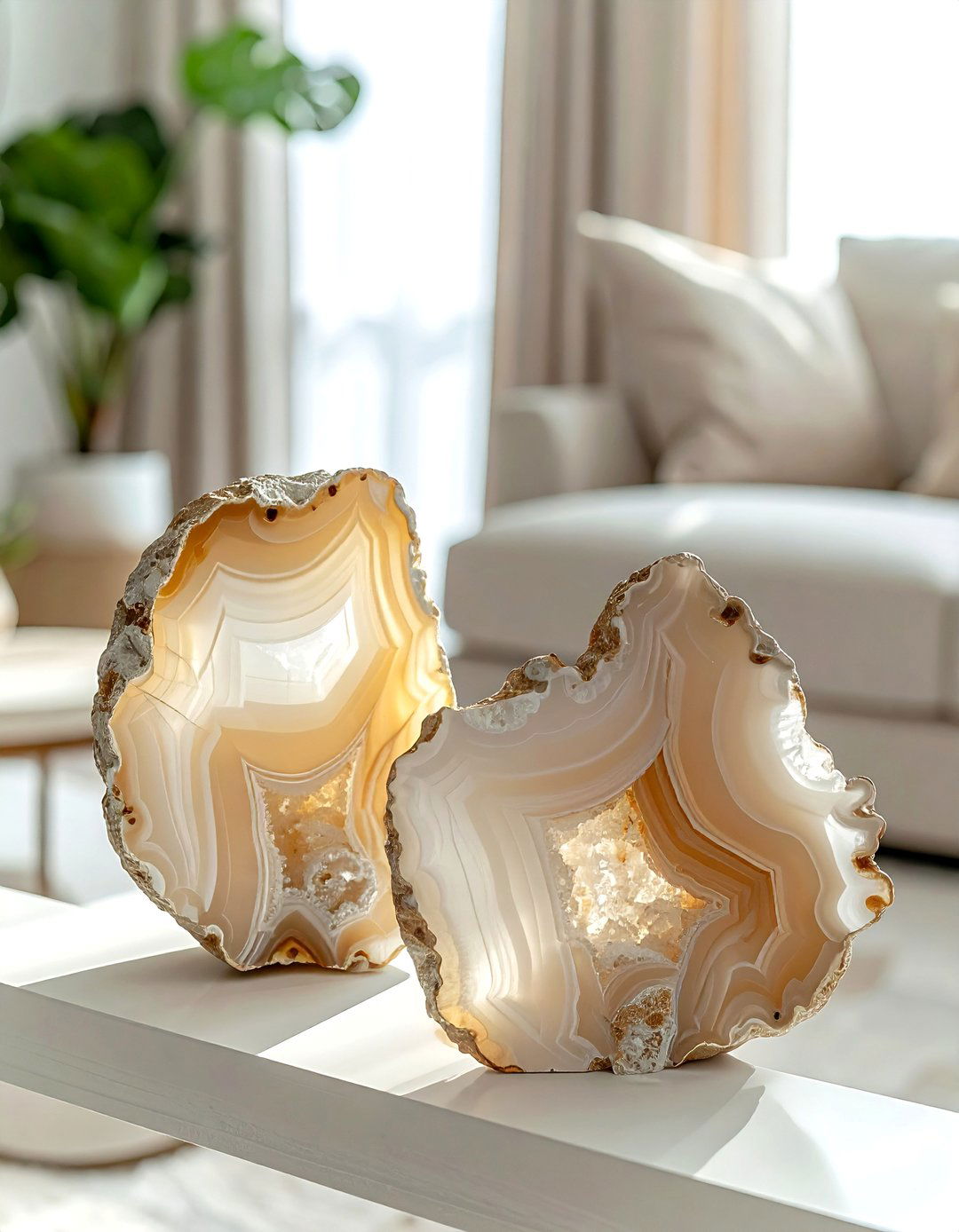 Agate bookend - 30 beige living room accessories ideas