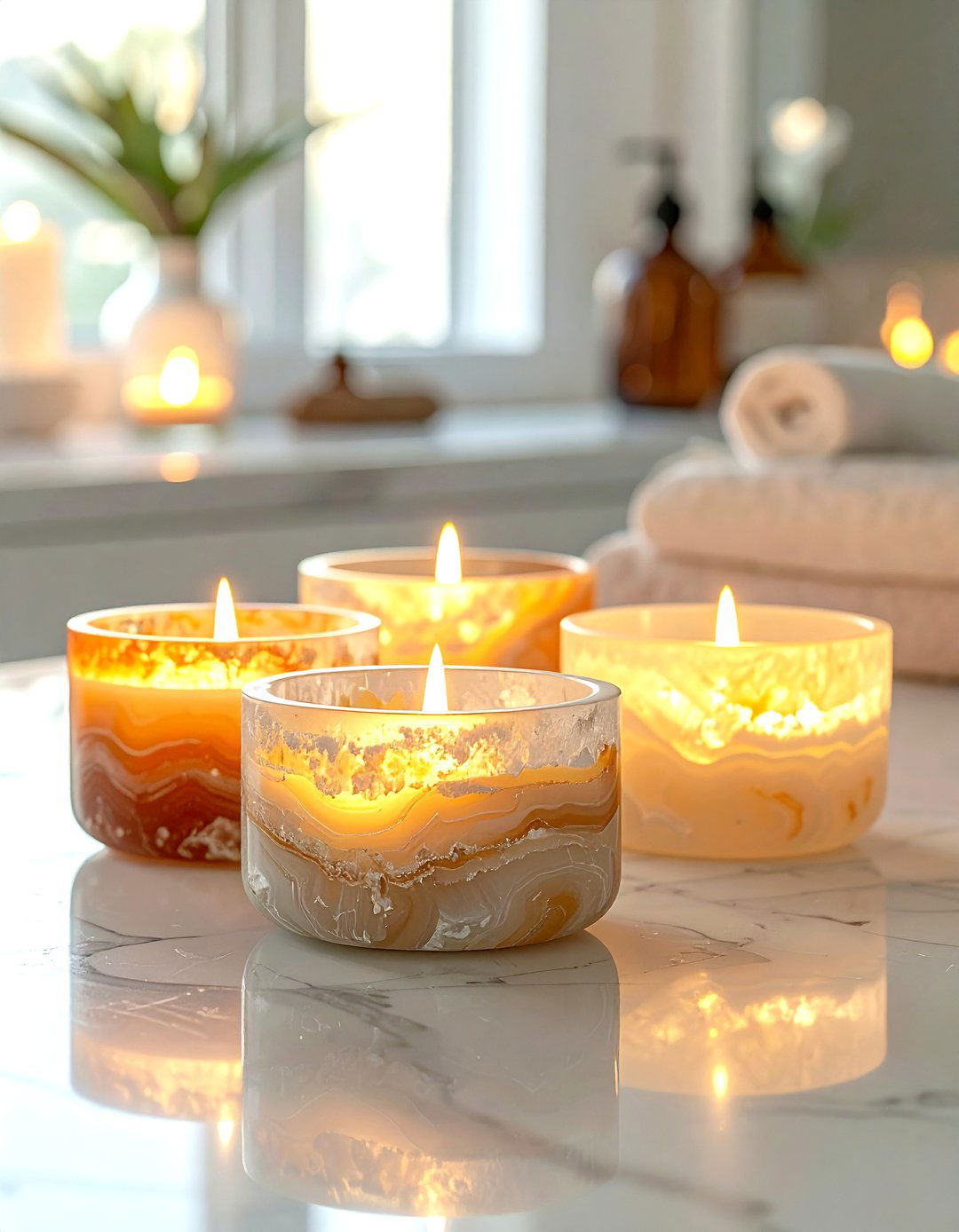 Agate candle holder - 30 agate decor ideas