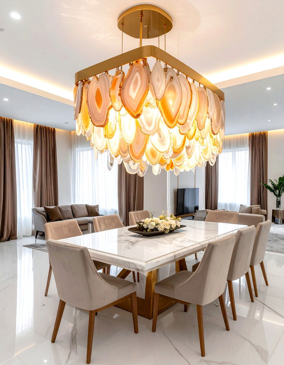 Agate chandelier - 30 agate decor ideas