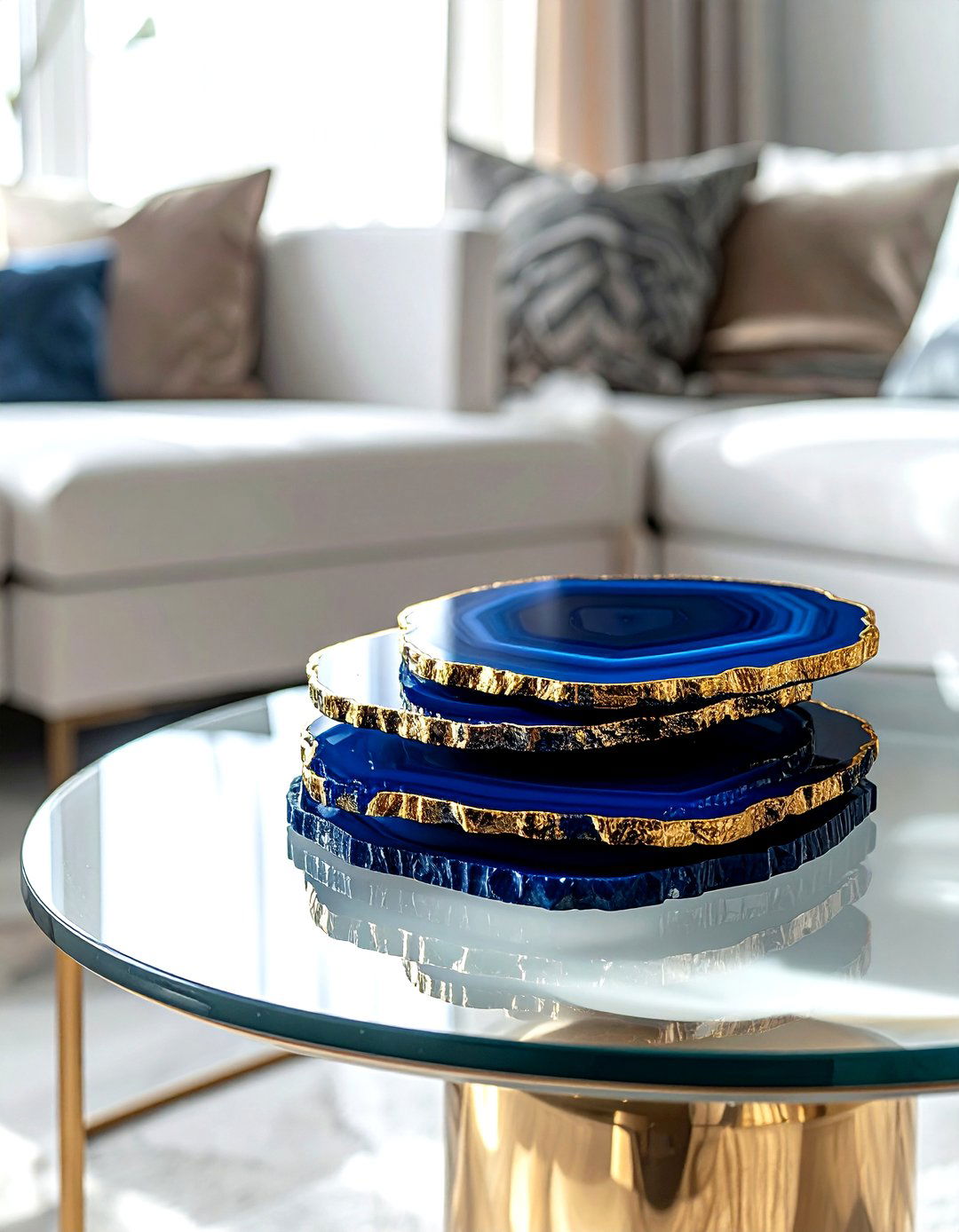 Agate gold edge coaster - 30 agate decor ideas