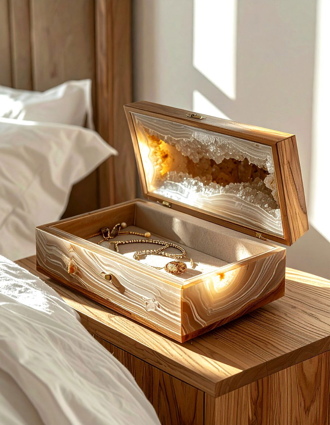 Agate jewelry box - 30 agate decor ideas