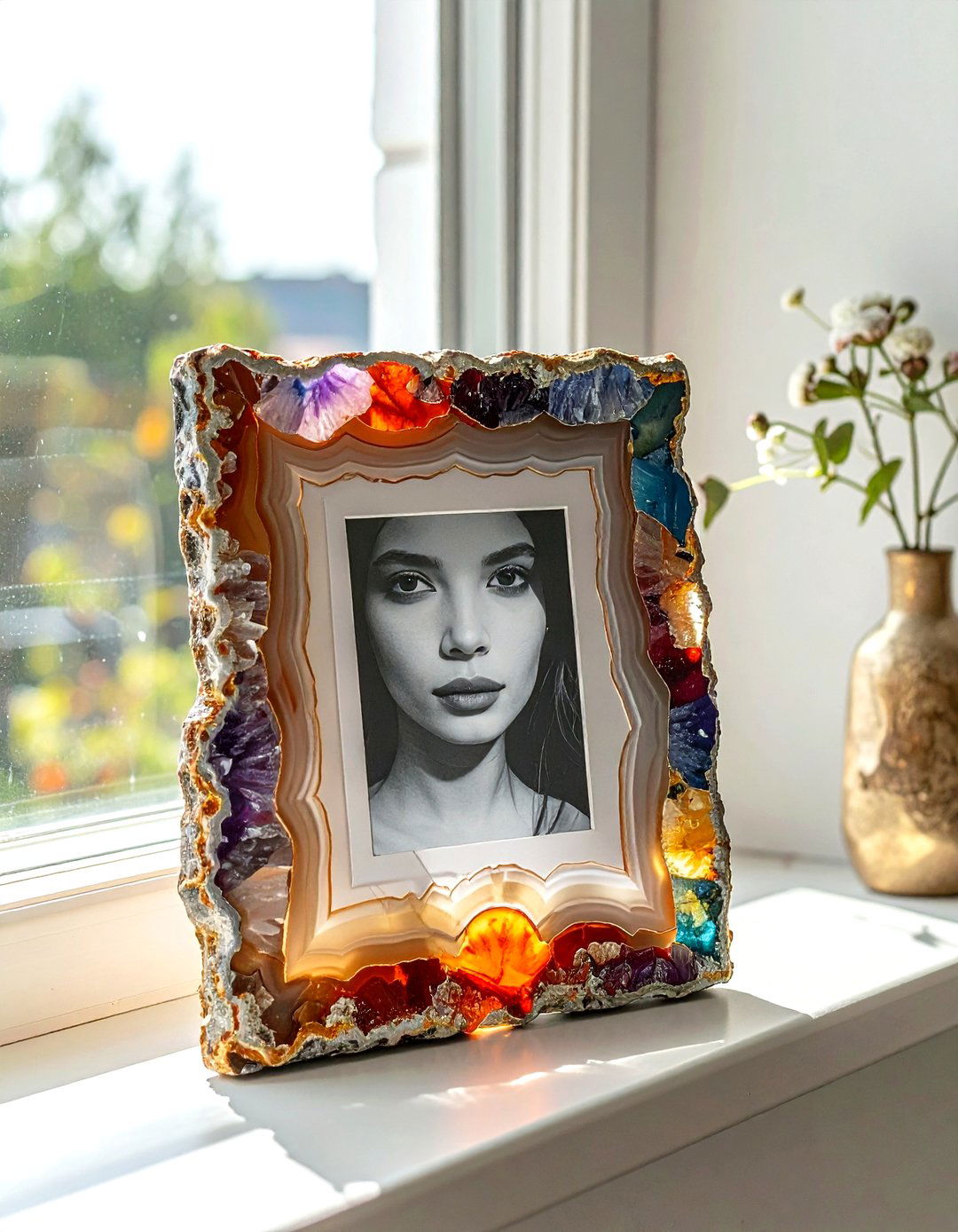 Agate photo frame - 30 agate decor ideas