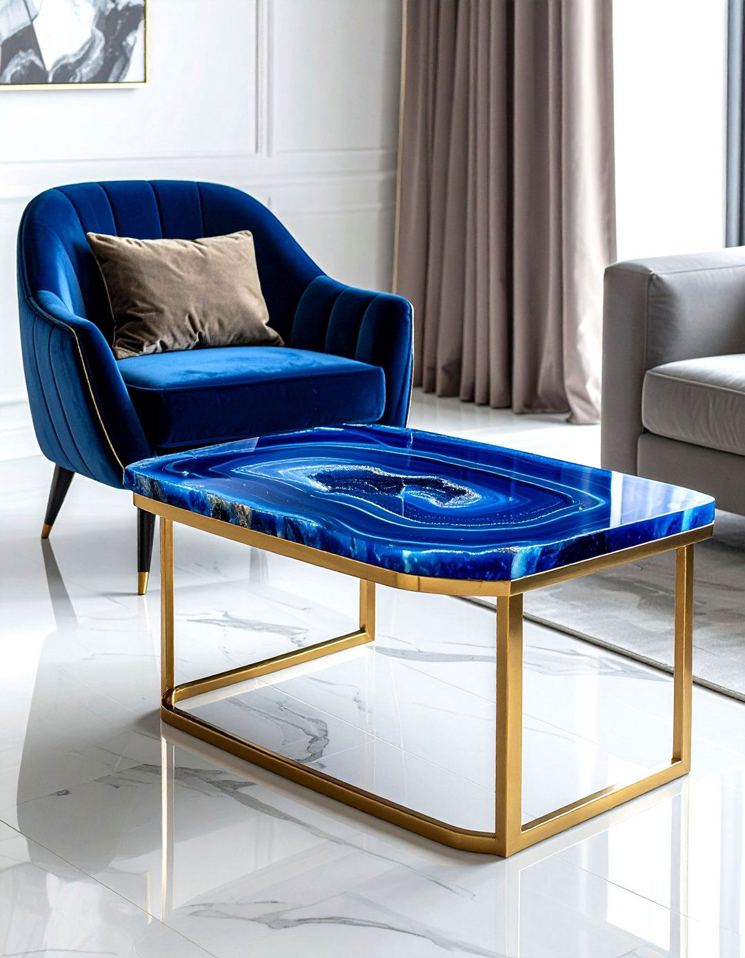 Agate side table - 30 agate decor ideas