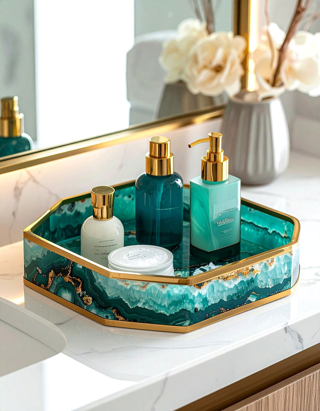 Agate vanity tray - 30 agate decor ideas