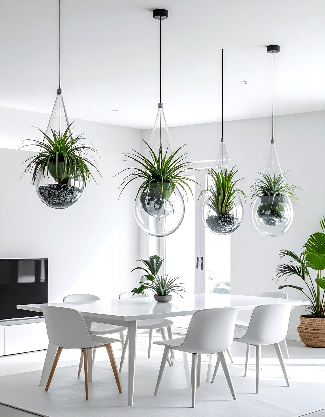 Air Plants Hanging Glass - 30 dining room hanging plant ideas