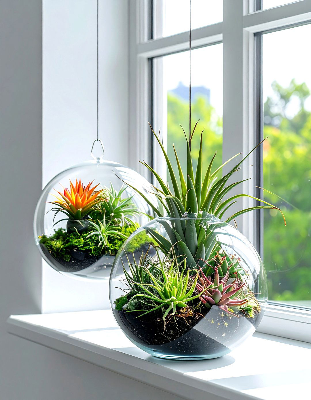 Air Plants In Glass Terrariums - 30 hanging plant ideas