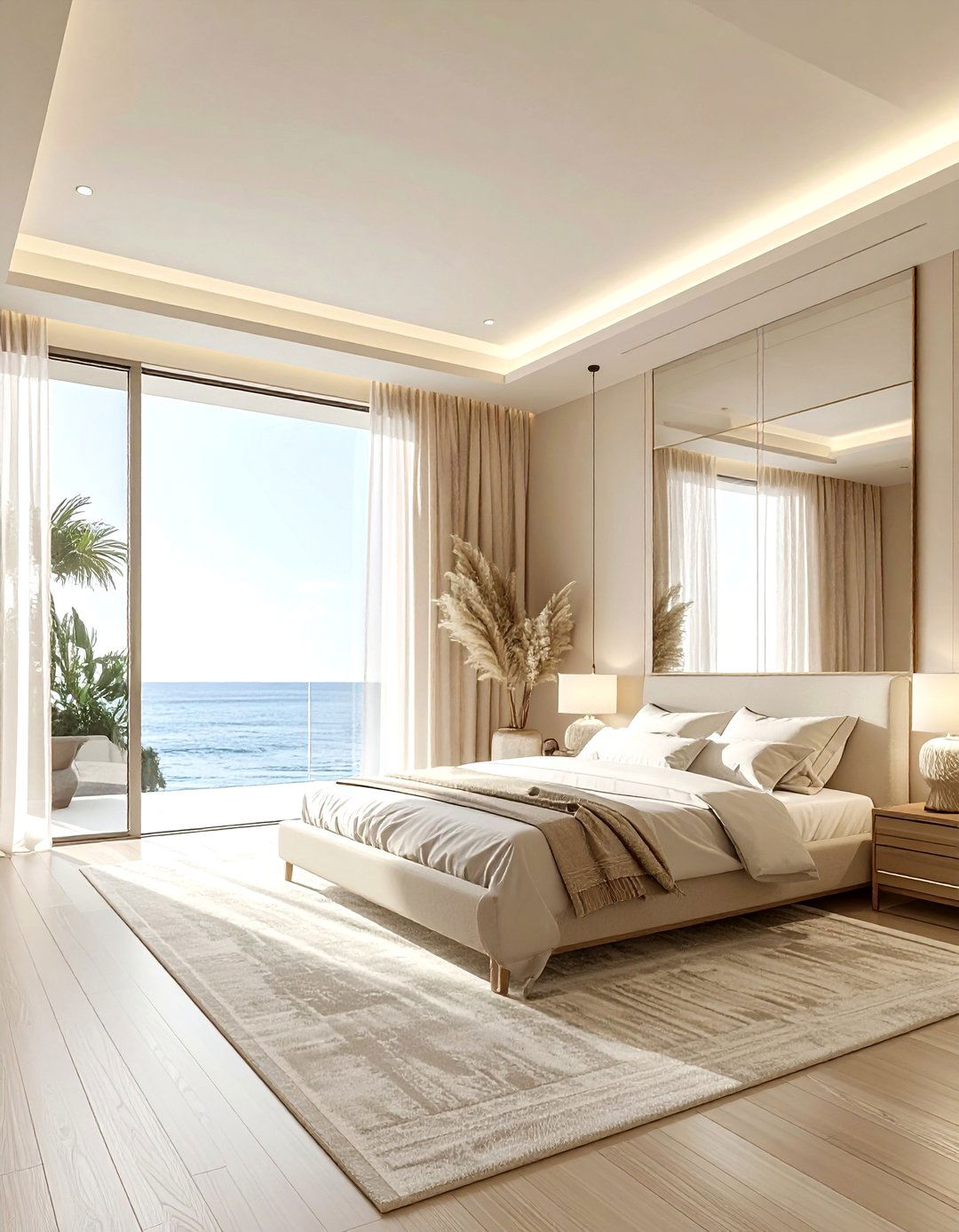 Airy Coastal Bedroom - 30 coastal beige bedroom ideas