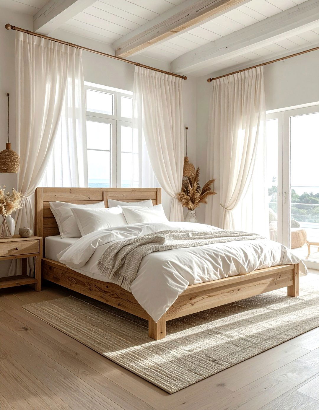 Airy Curtain Bedroom - 30 coastal cream bedroom ideas