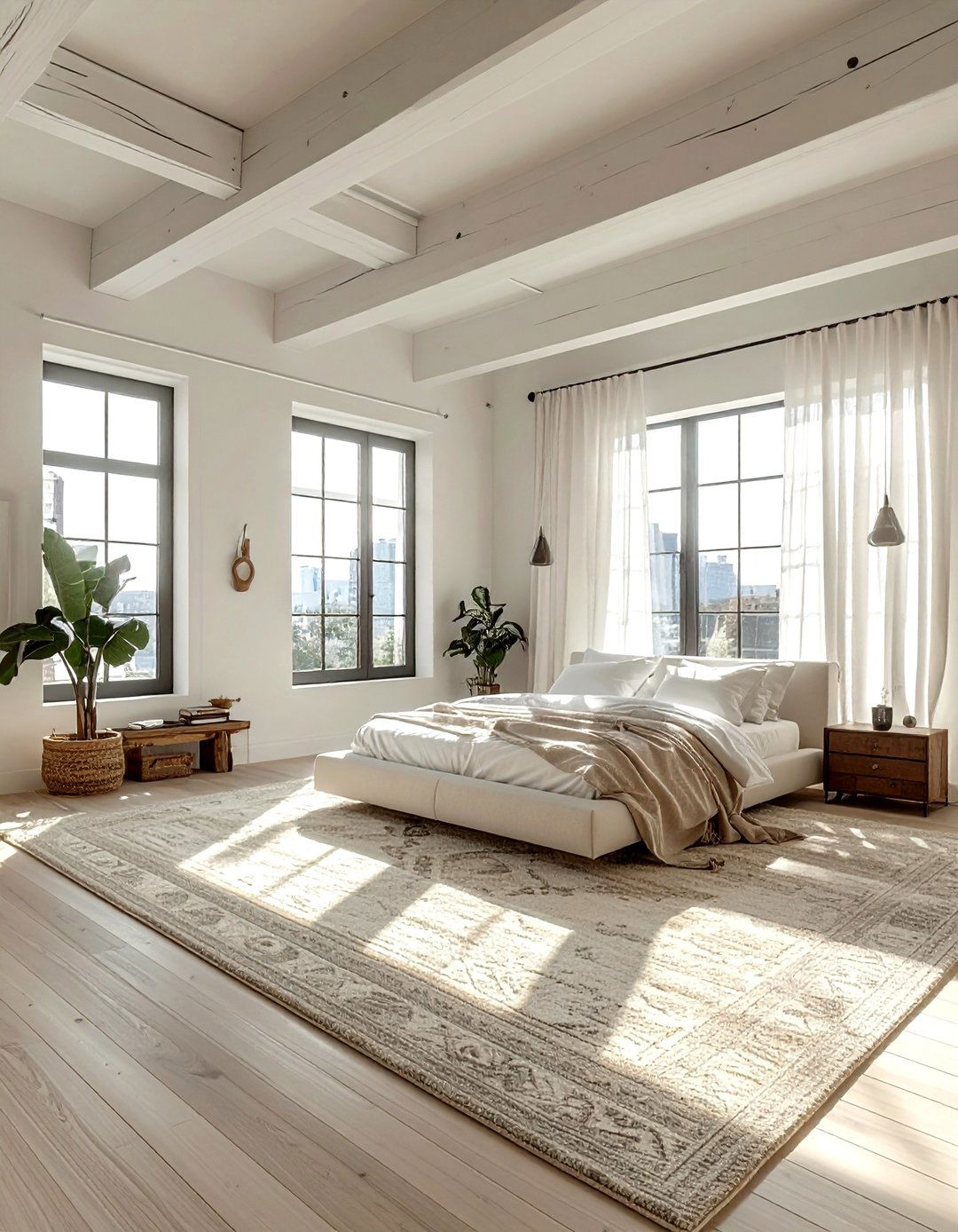 Airy Loft Bedroom - 30 scandinavian beige bedroom ideas
