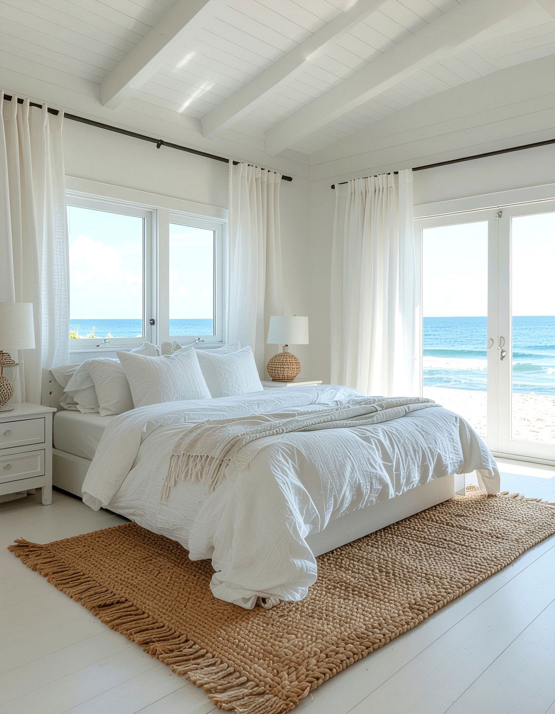 Airy White Beach Bedroom - 30 beach house bedroom ideas