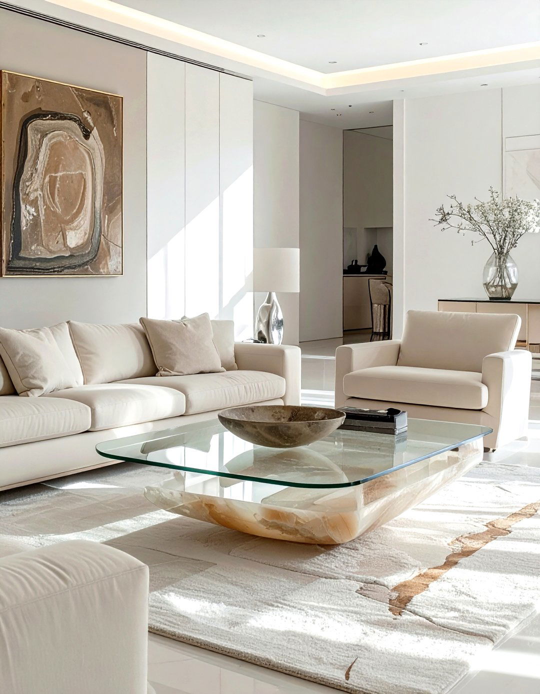 Alabaster Stone Bowl - 30 coffee table bowl ideas