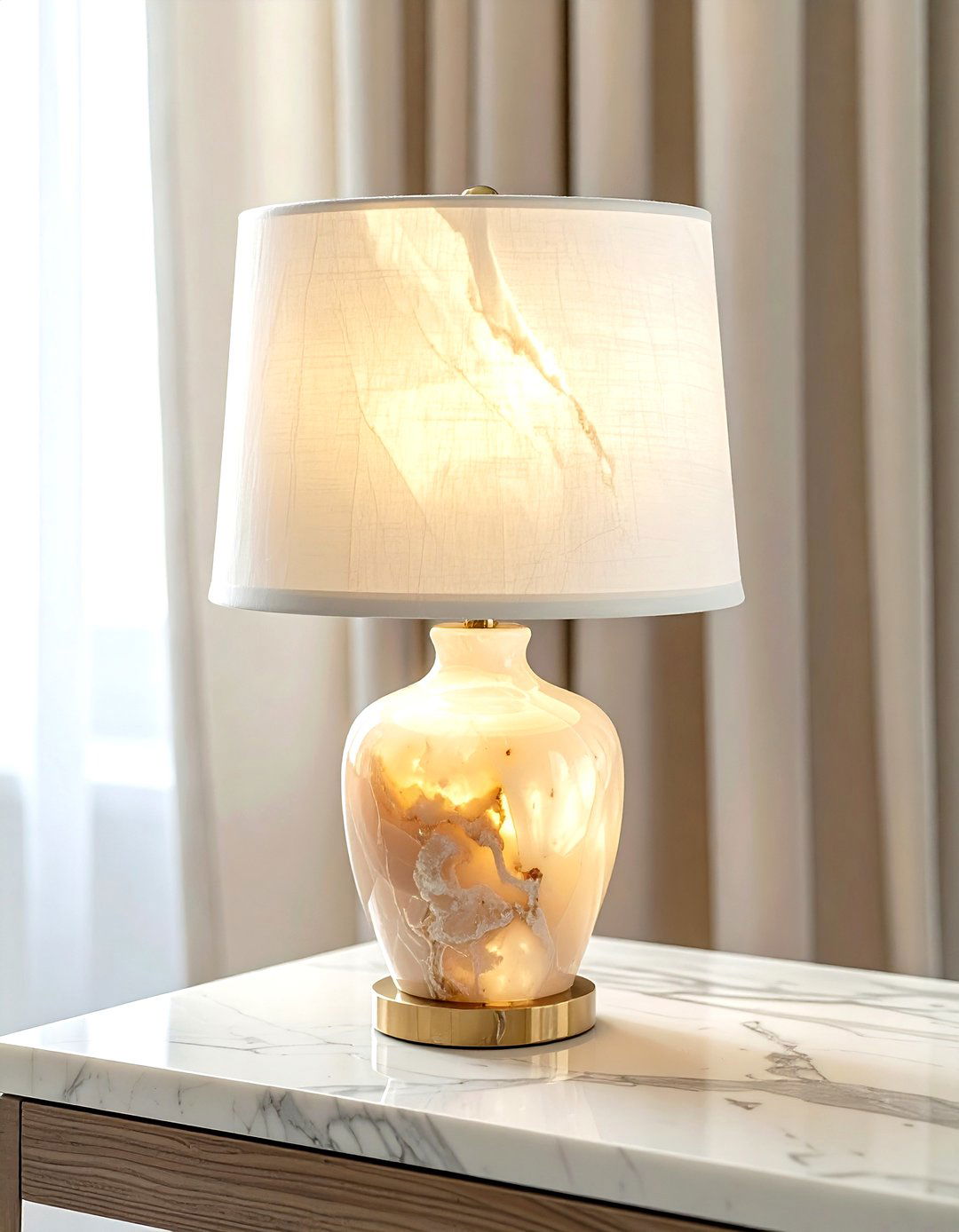 Alabaster Table Lamp - 30 white living room accessories ideas