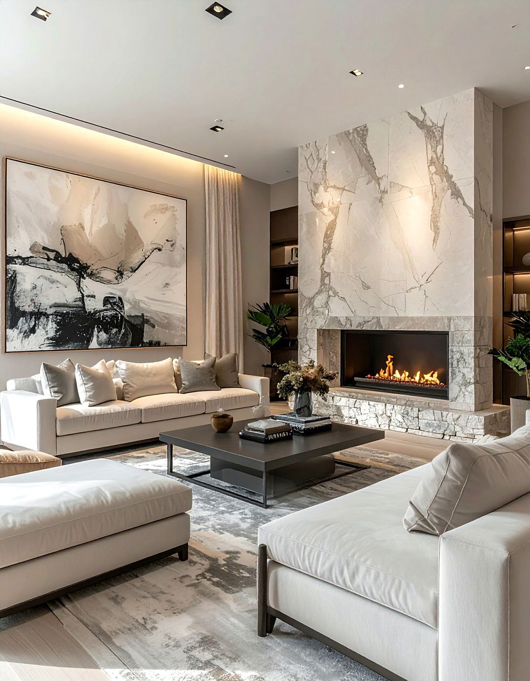 Alabaster Walls Living Area - 30 neutral color scheme ideas