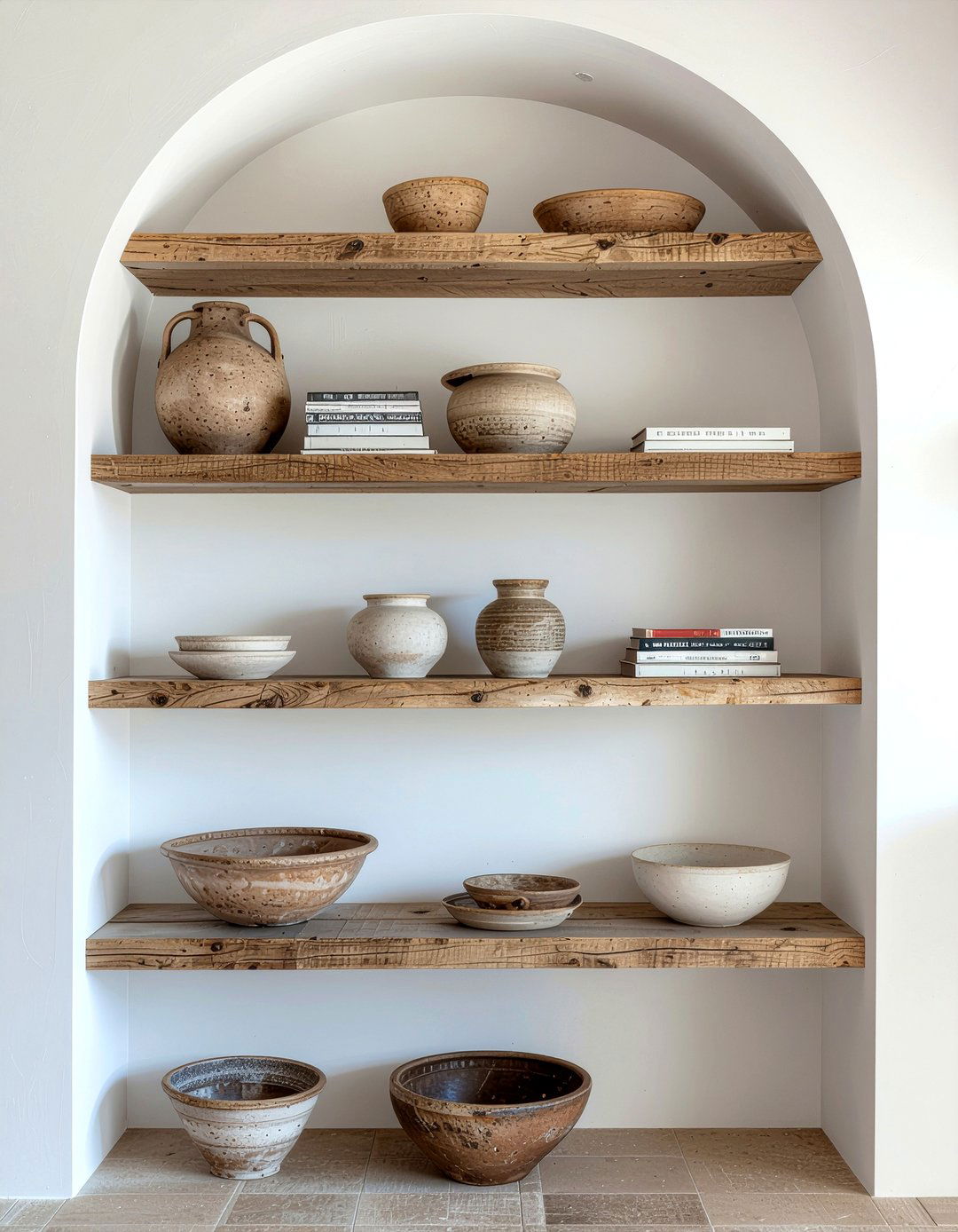 Alcove Wall Shelves - 30 bedroom vertical storage ideas