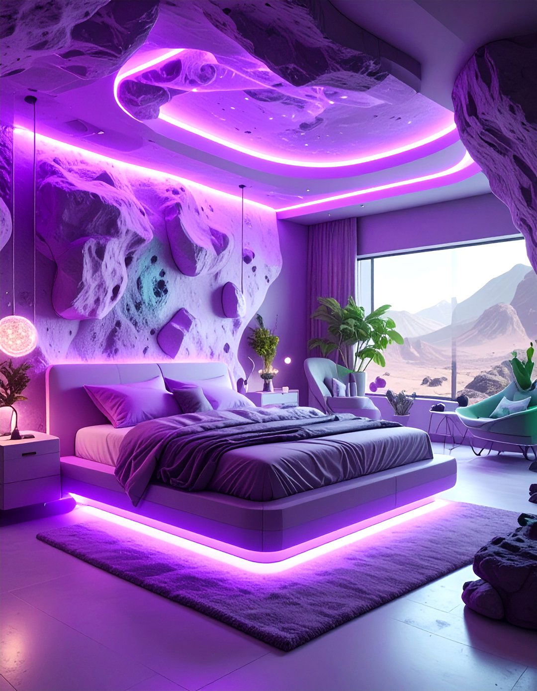 Alien planet landscape - 30 space themed bedroom ideas
