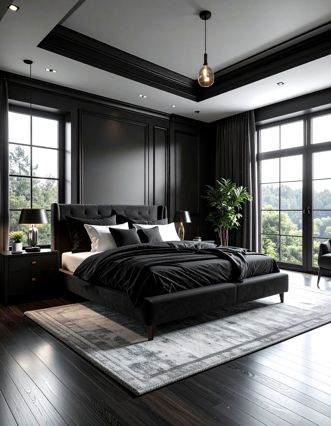 All Black Bedroom - 30 modern black bedroom ideas