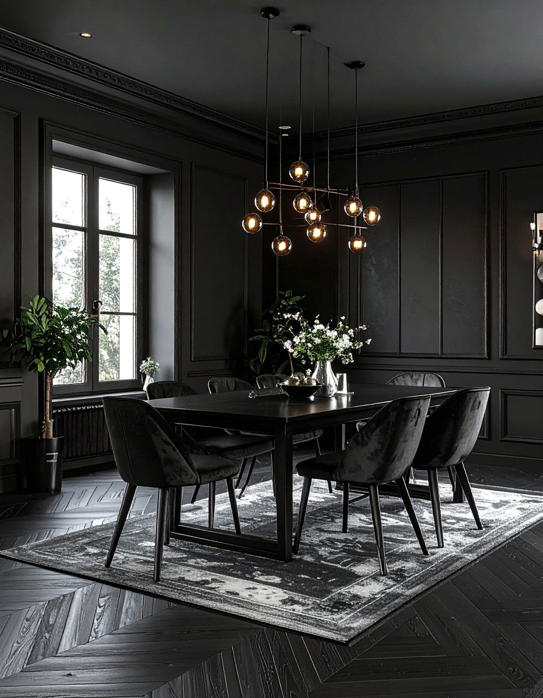 All Black Dining Room - 30 black dining room ideas