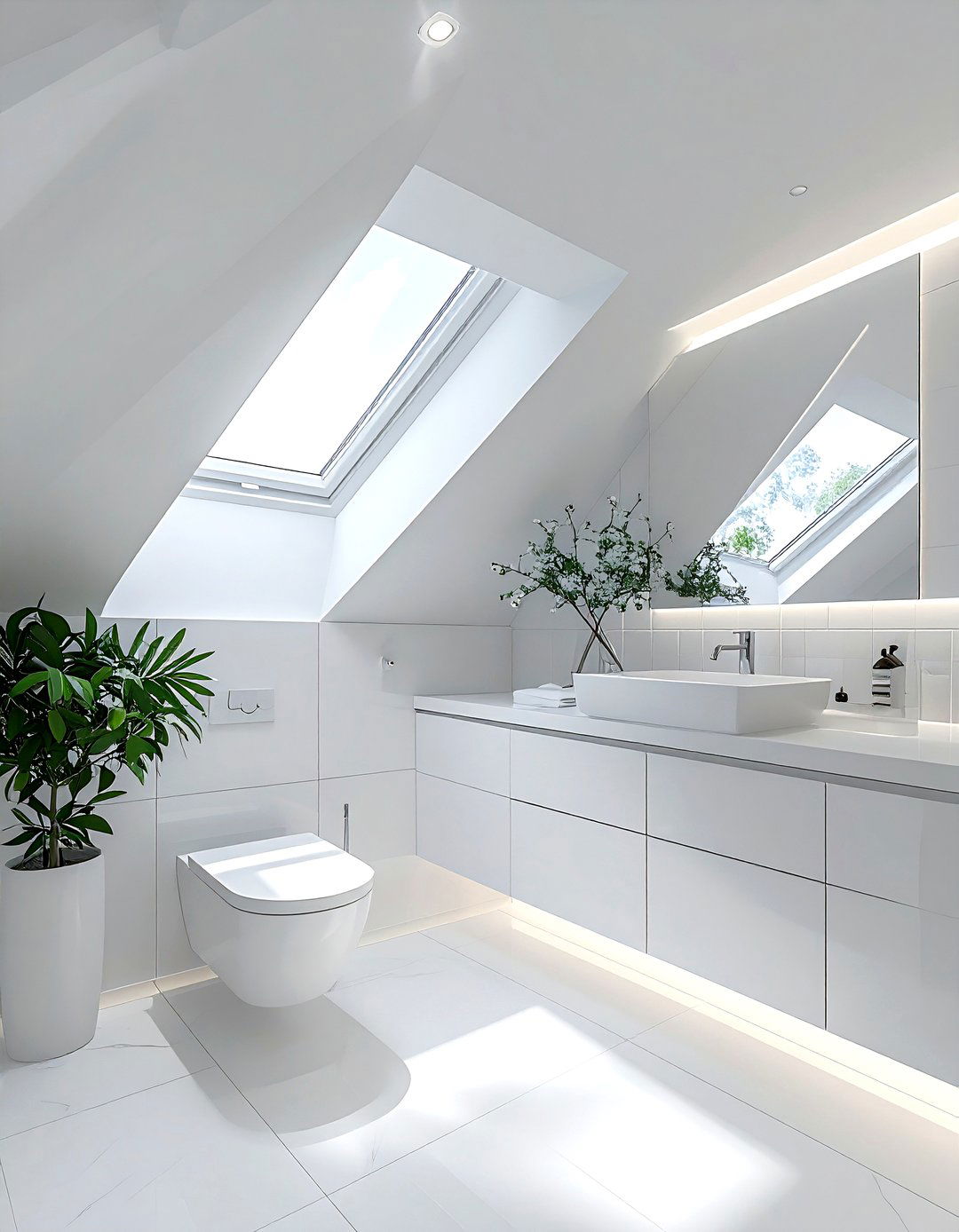 All White Attic Bathroom - 30 white and white bathroom ideas