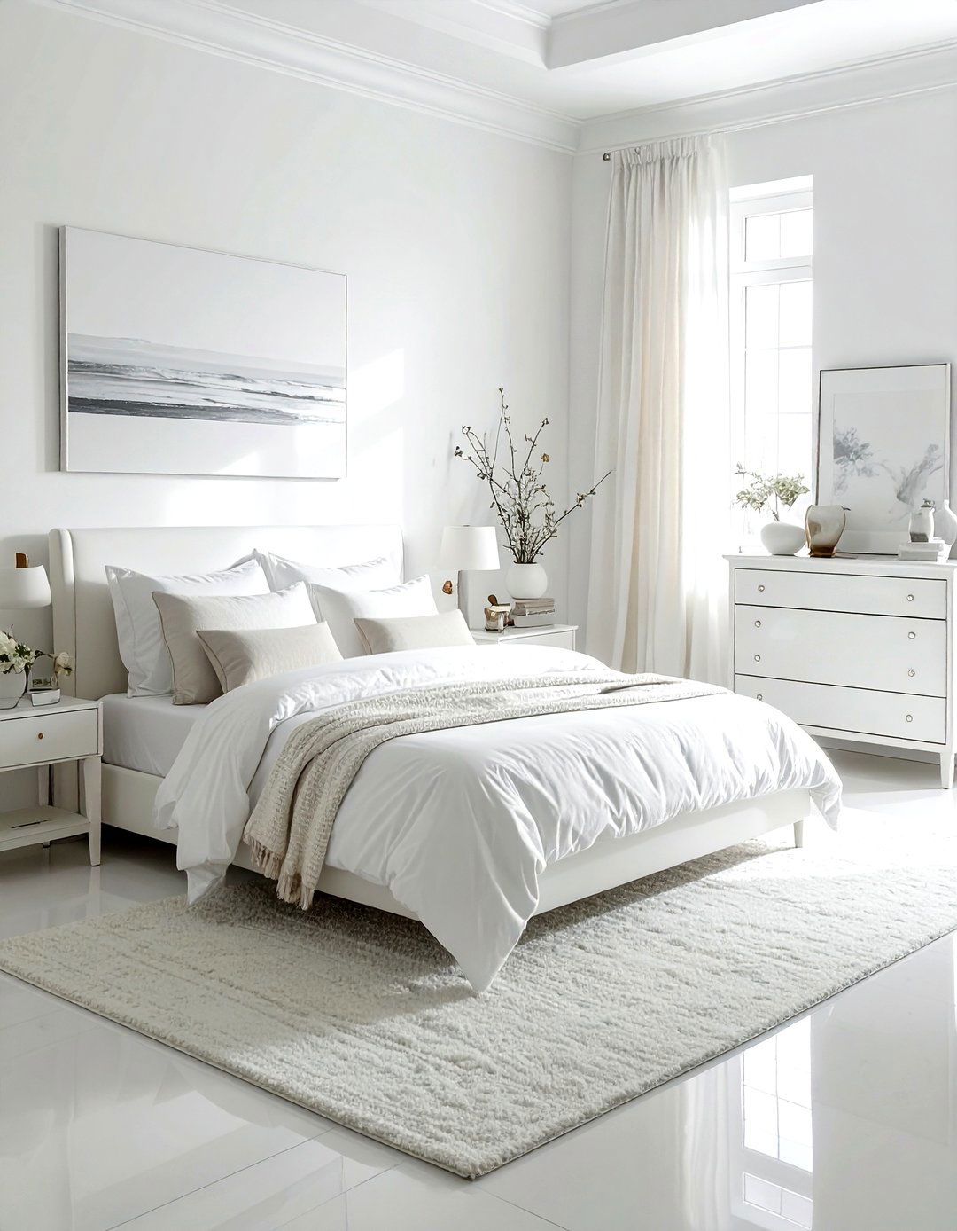 All White Bedroom - 30 minimalist white bedroom ideas