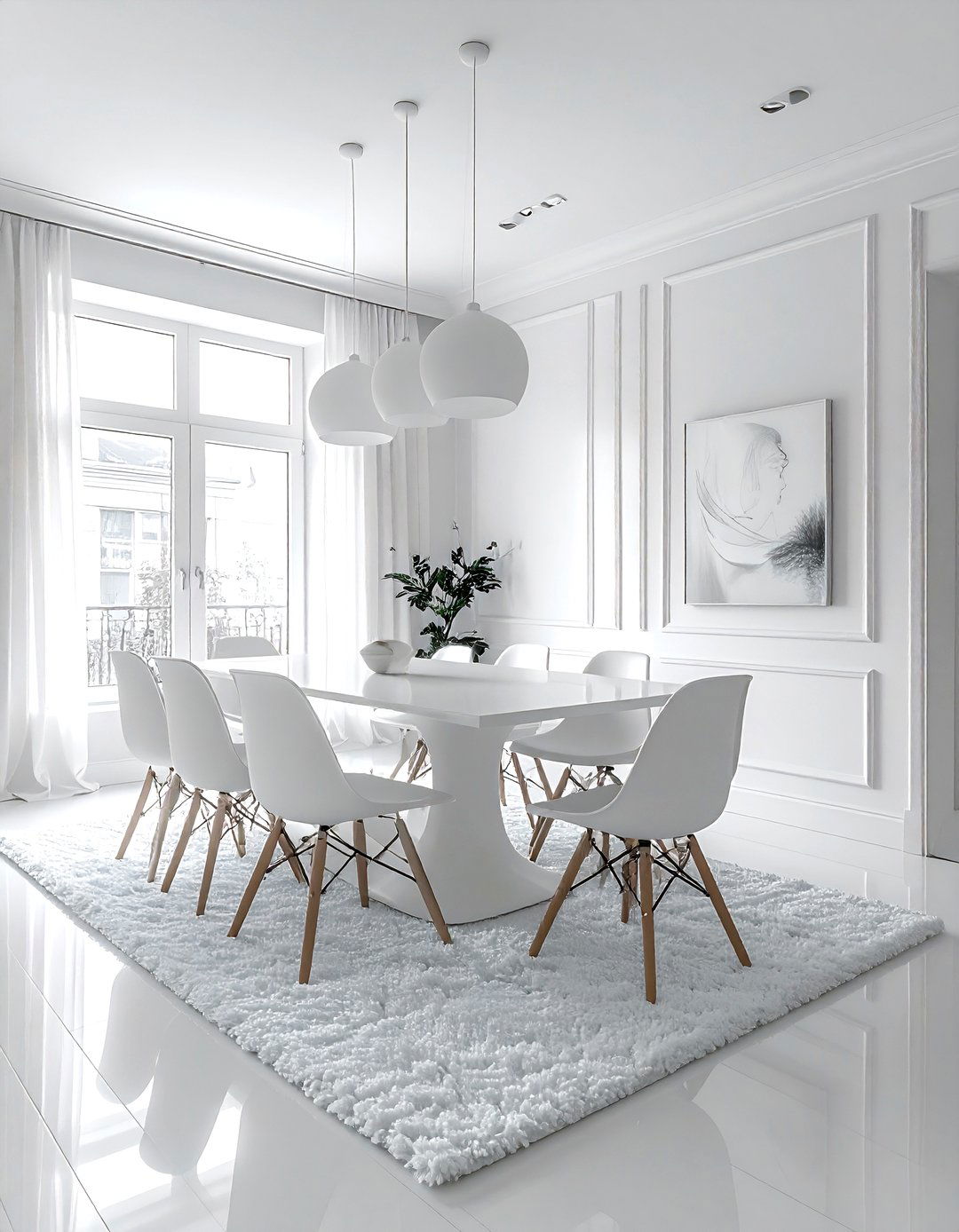 All White Dining Room - 30 compact dining room ideas