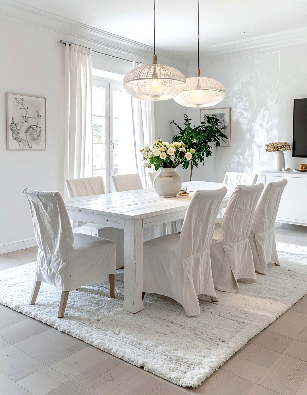 All White Dining Room - 30 Nashville dining room ideas