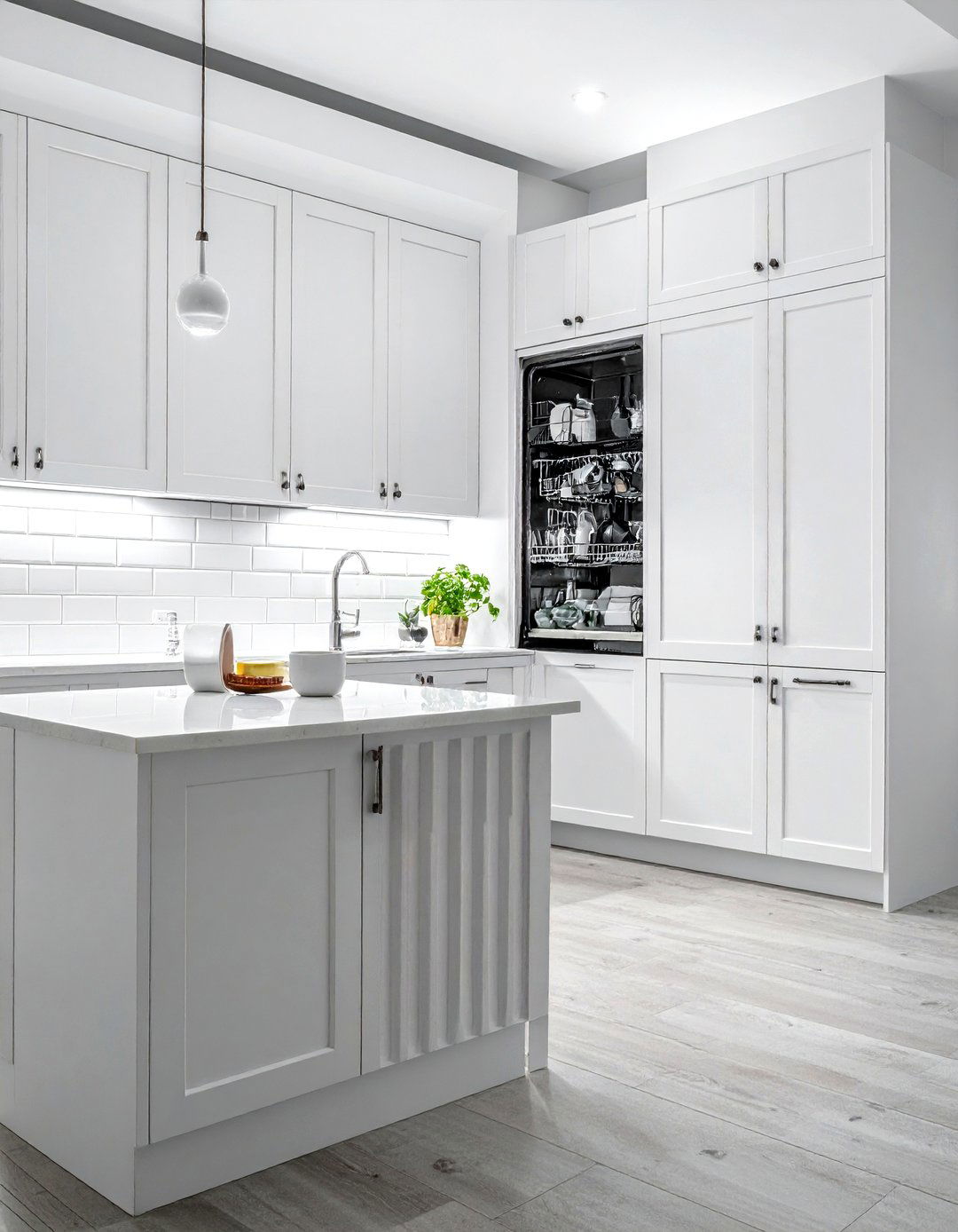 All White Kitchen With LG Dishwasher - 30 LG kitchen ideas