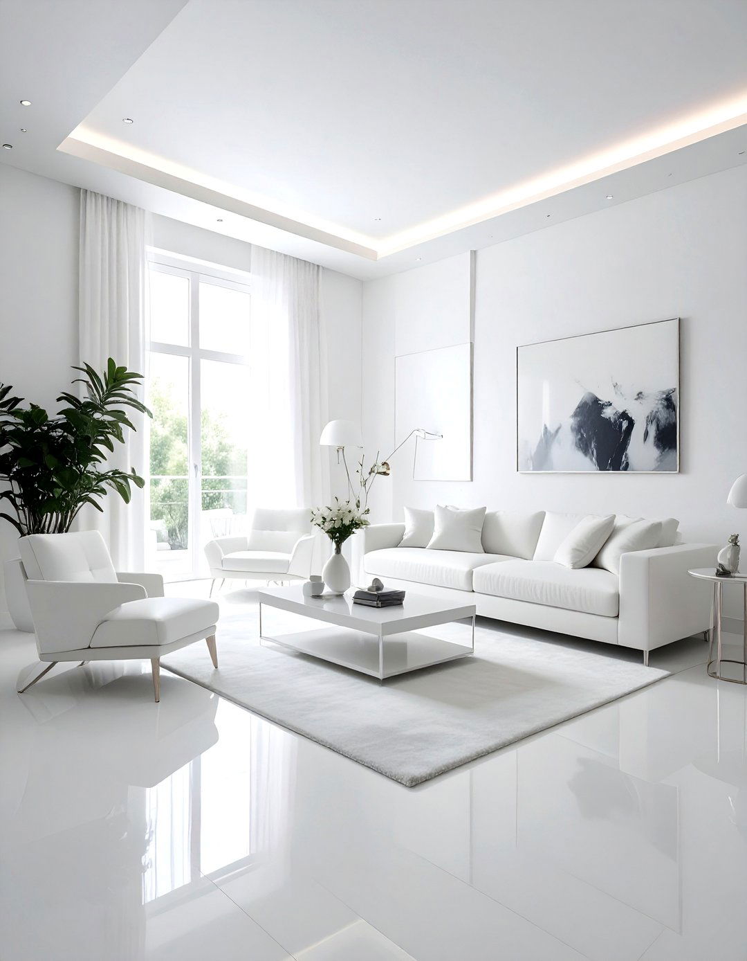 All White Living Room - 30 bright white living room ideas