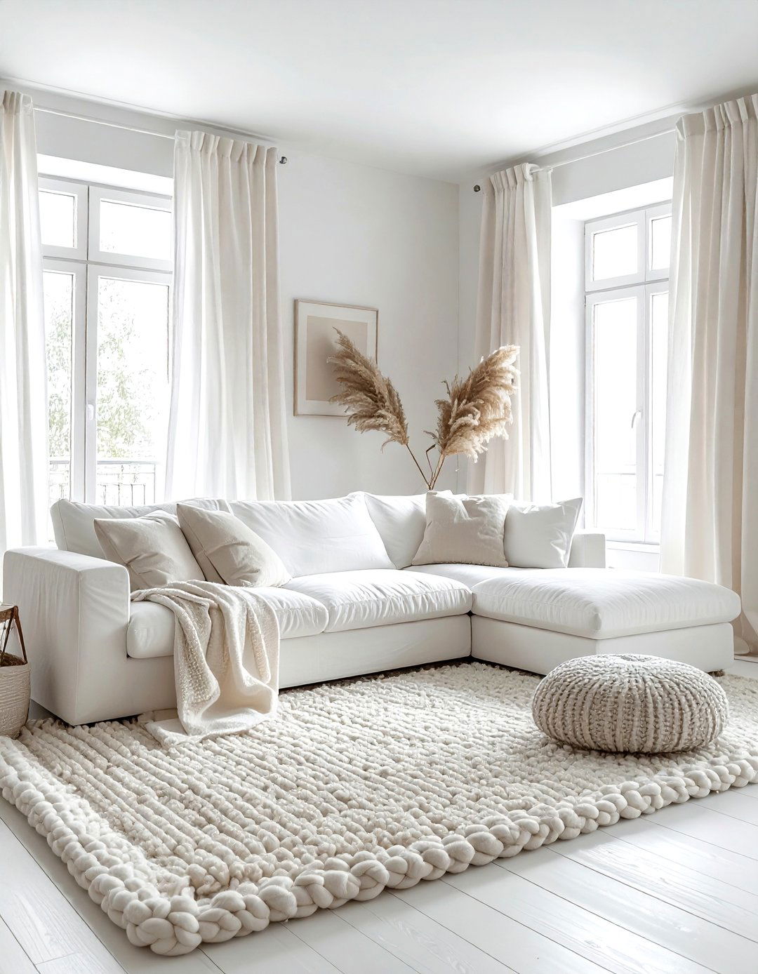 All White Monochromatic Living Room - 30 contemporary white living room ideas