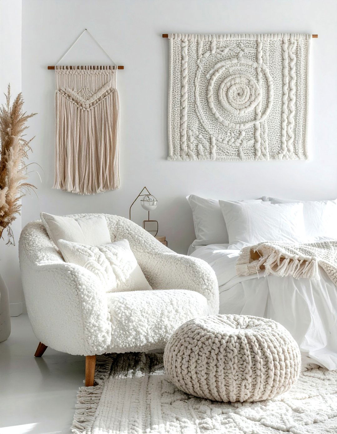 All White Textured Bedroom - 30 bright white bedroom ideas