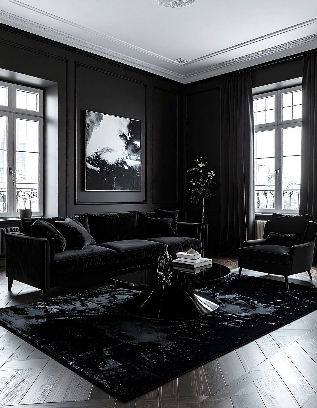 All black living room - 30 black living room decor ideas