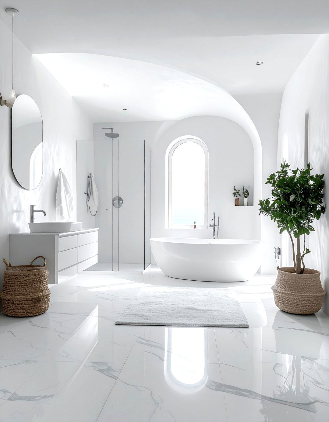 All white Greek bathroom - 30 Mediterranean bathroom ideas