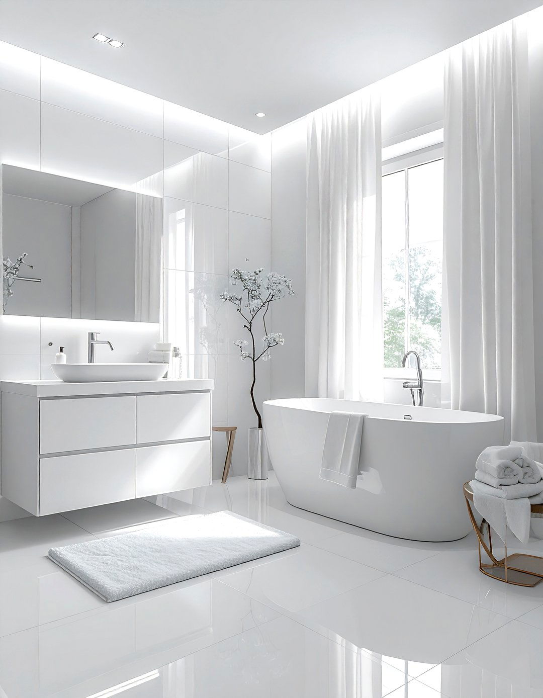 All white bathroom - 30 white bathroom decor ideas