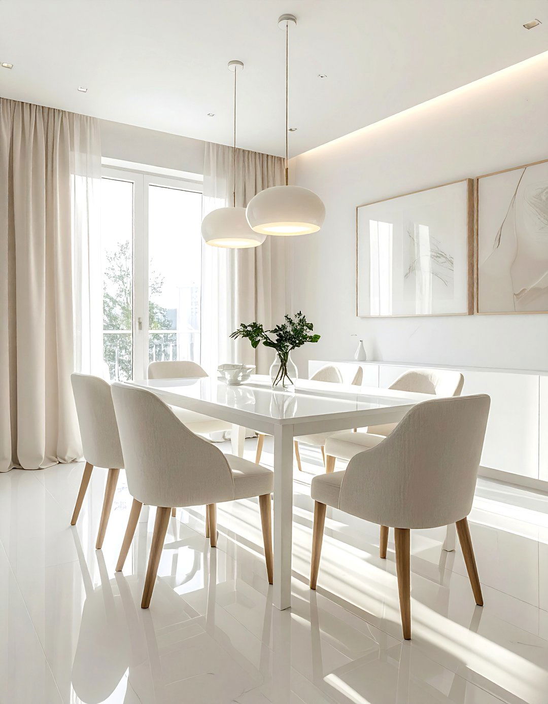 All white dining room - 30 stylish dining room ideas