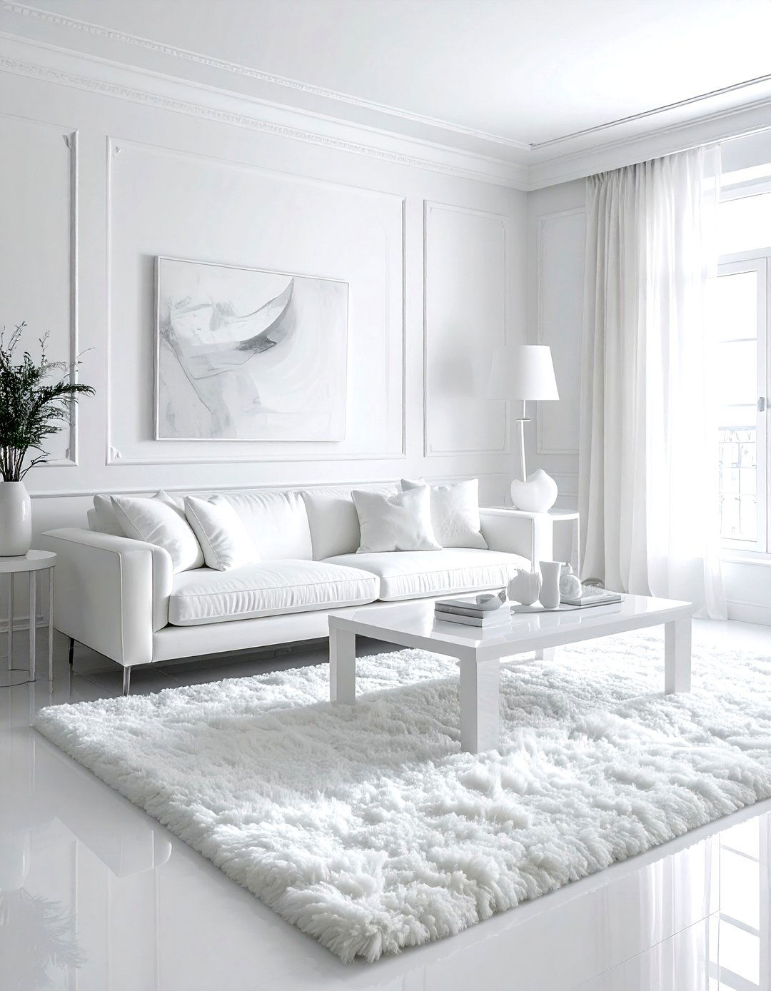 All white living room - 30 minimalist white living room ideas