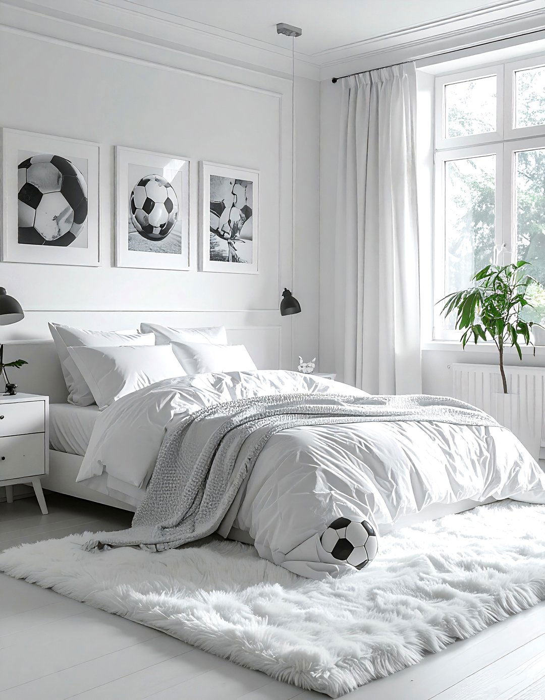 All white soccer bedroom decor - 30 soccer bedroom ideas