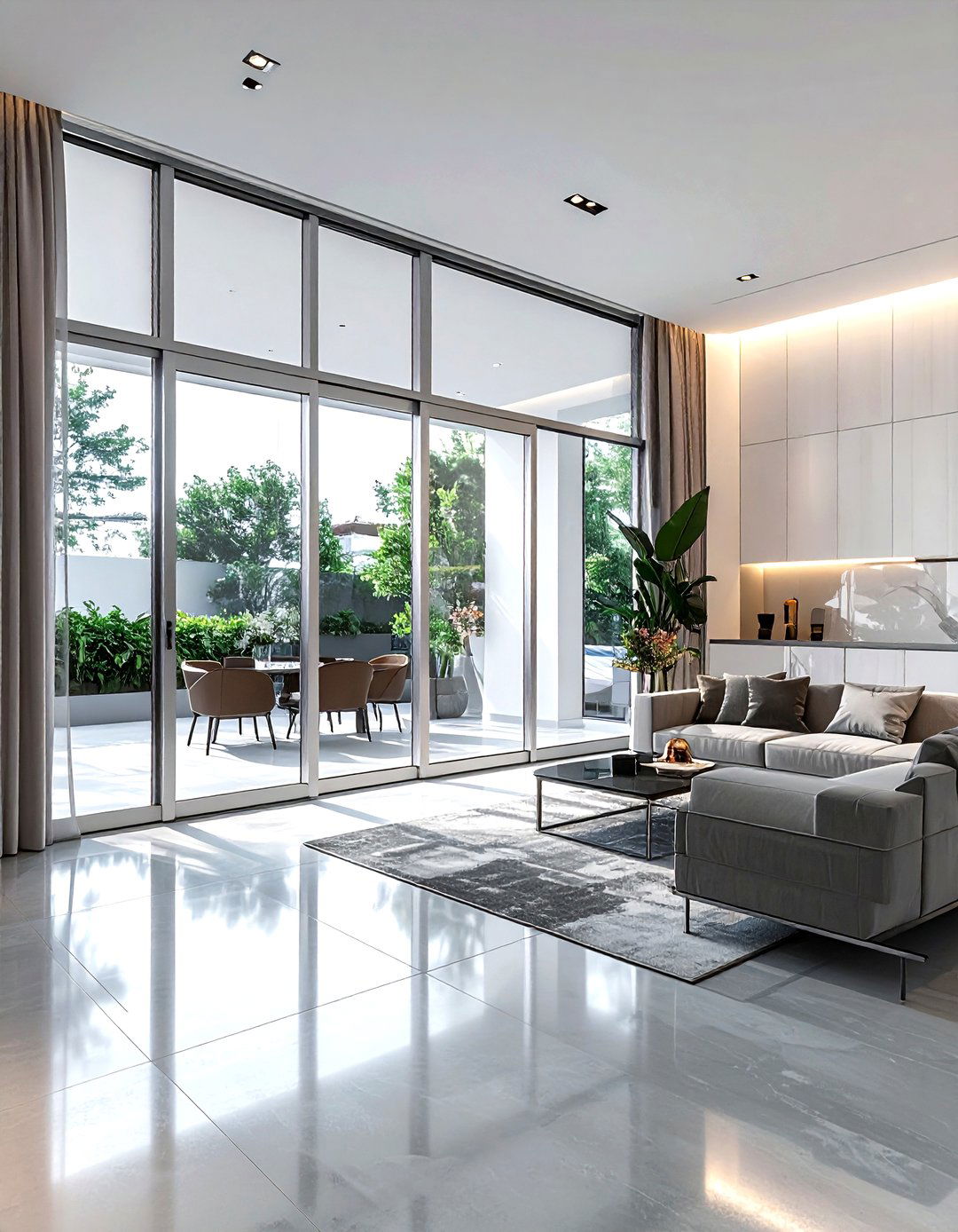 Aluminum Frame Door - 30 living room door ideas