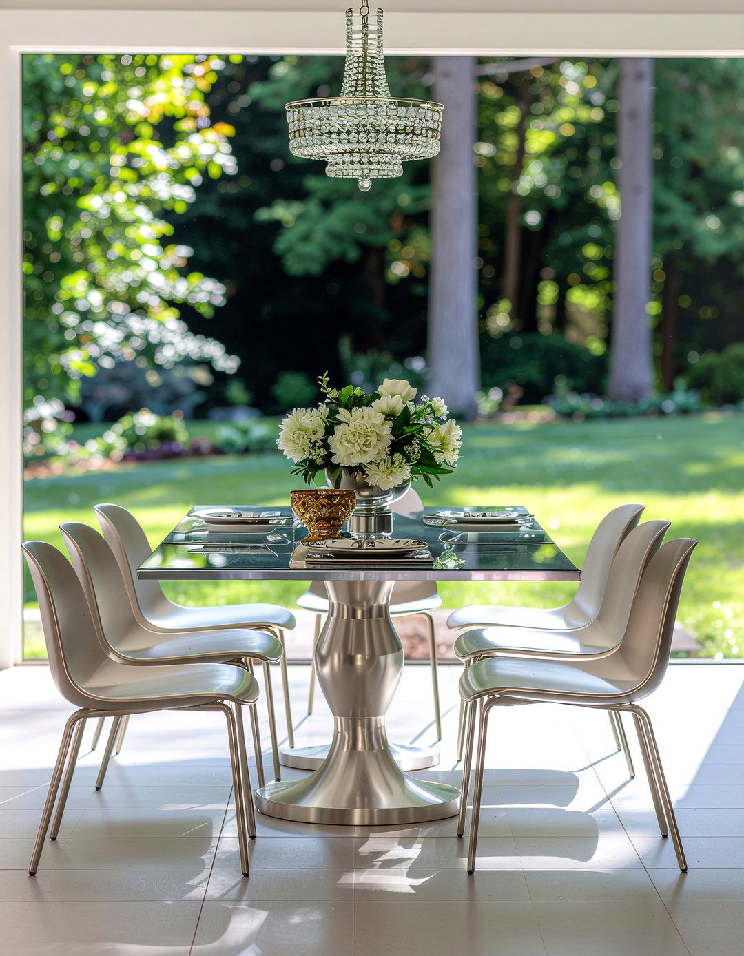 Aluminum dining set - 30 mixed metal dining room ideas