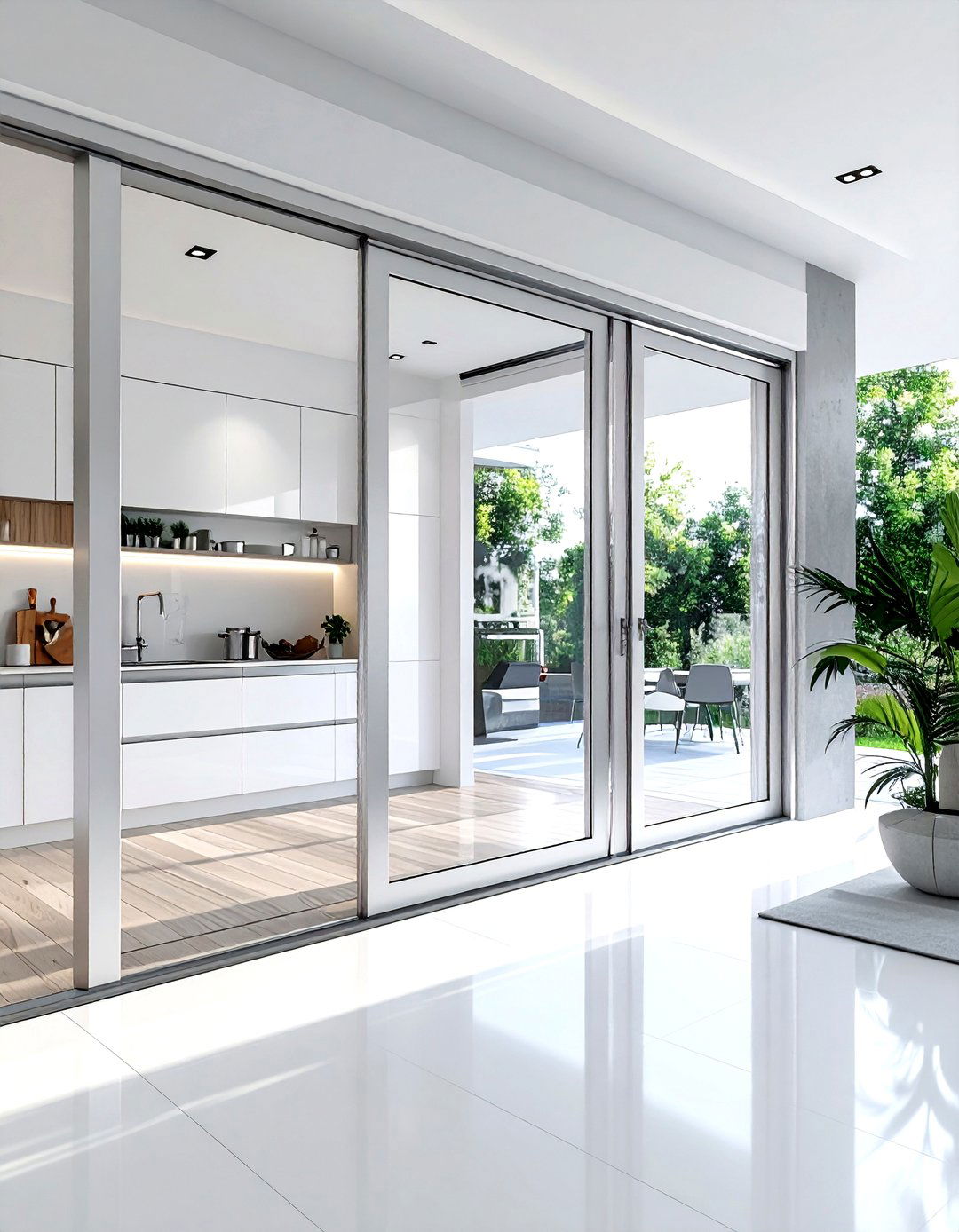 Aluminum frame kitchen french door - 30 kitchen French door ideas