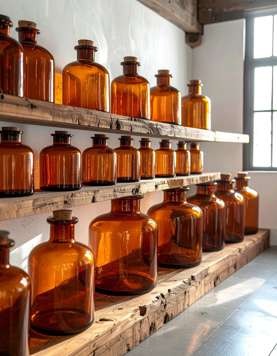 Amber Glass Apothecary Jars - 30 kitchen jar ideas