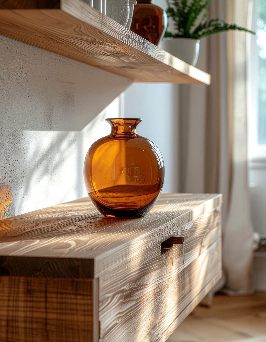 Amber Glass Vase - 30 empty vase decor ideas