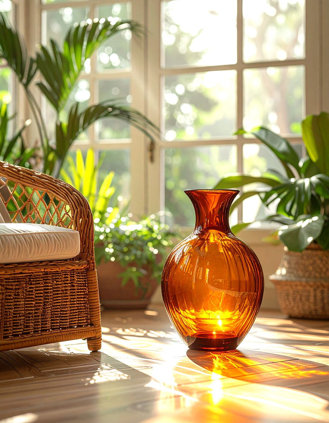 Amber Glass Vase Sunroom - 30 statement vase ideas