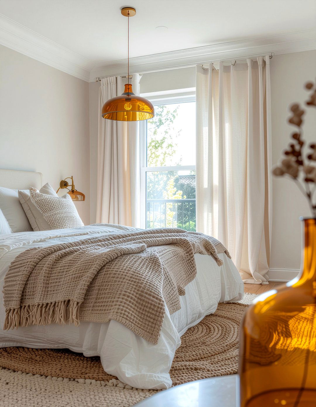 Amber glass bedroom - 30 warm toned bedroom ideas