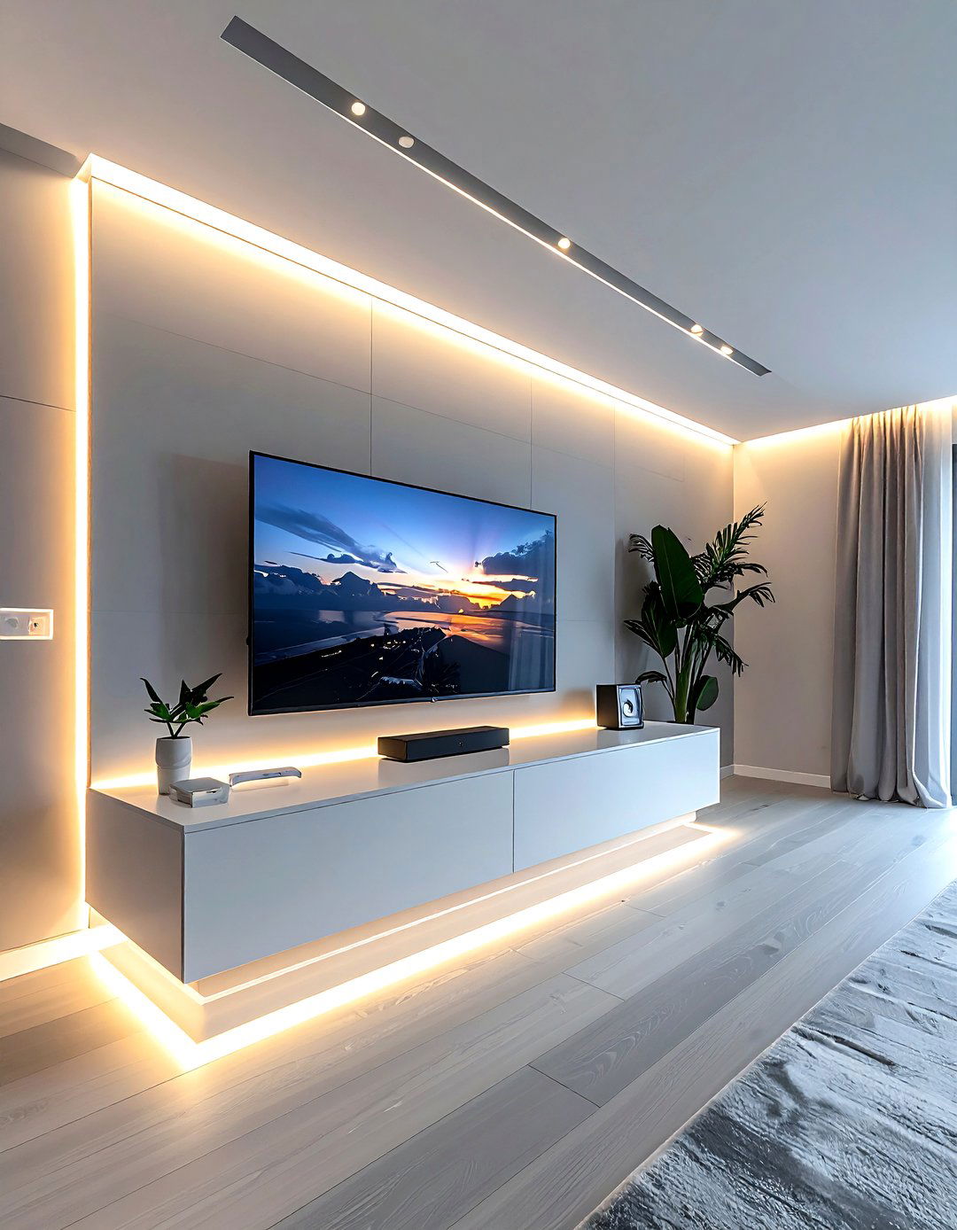 Ambient Led Strip Lighting - 30 living room home theater ideas