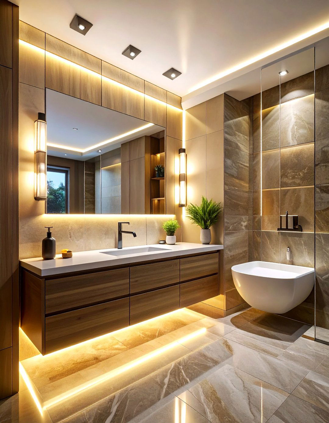 Ambient bathroom lighting - 30 spa-like master bathroom ideas
