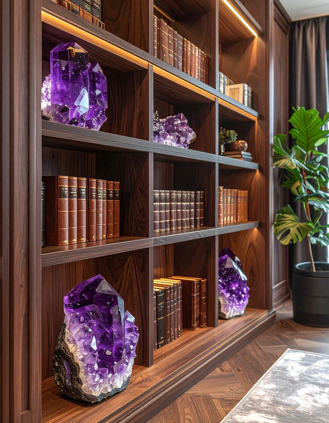 Amethyst Bookends - 30 geode decor ideas