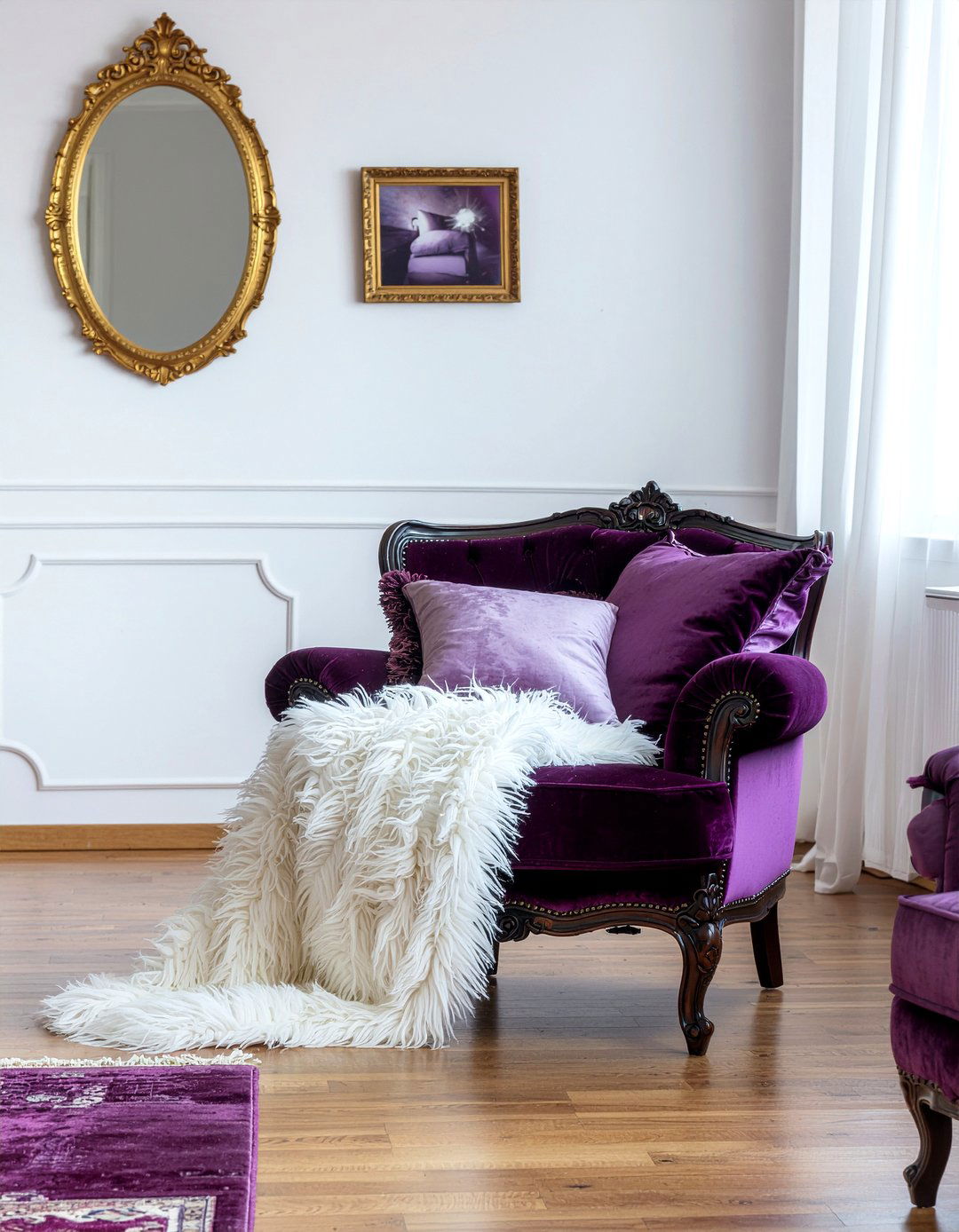 Amethyst Purple Living Room - 30 jewel toned living room ideas
