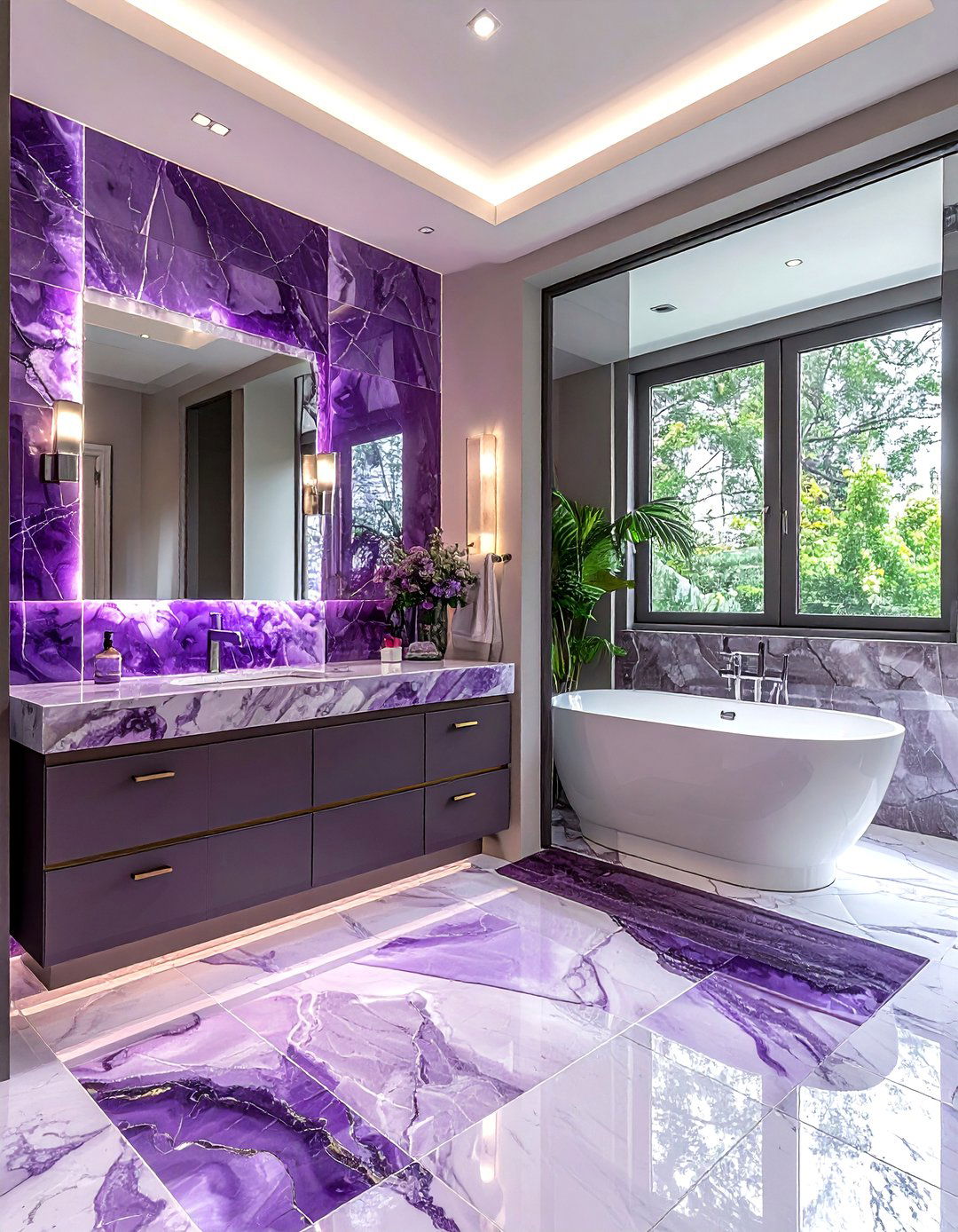 Amethyst bathroom decor - 30 purple bathroom color schemes