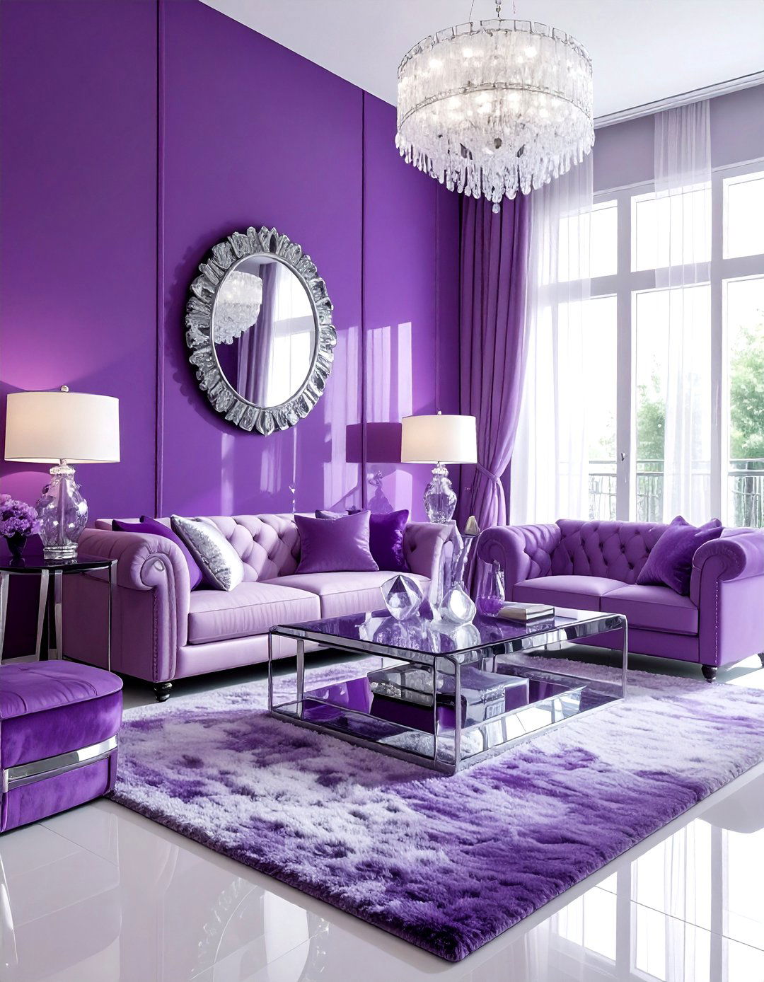 Amethyst living room - 30 purple living room ideas